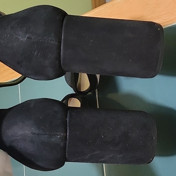 Steven Madden Dillion Black Strap Block Heel Nubuck Leather 10 Classic Cocktail - Picture 13 of 16